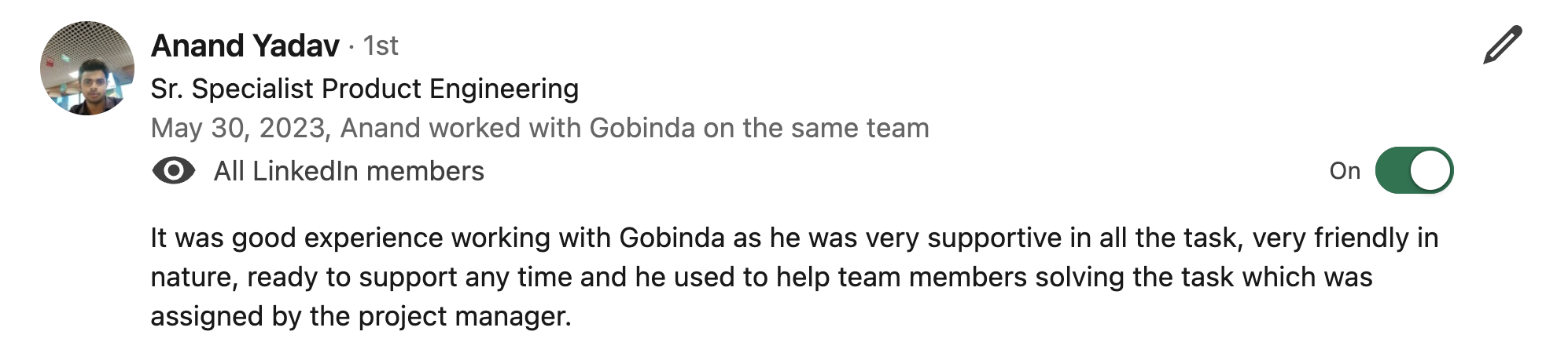 LinkedIn Recommendation 11