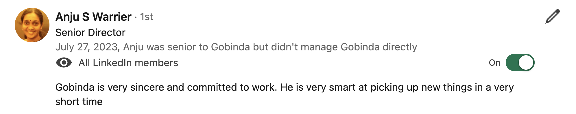 LinkedIn Recommendation 13