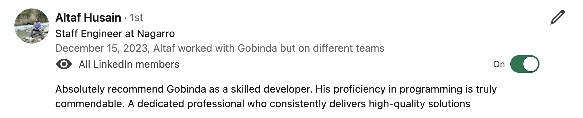 LinkedIn Recommendation 15