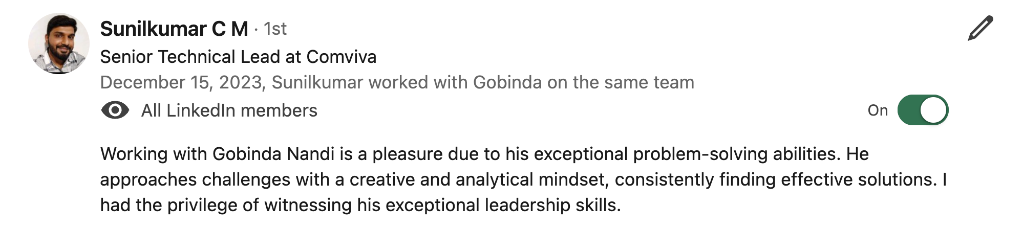 LinkedIn Recommendation 16