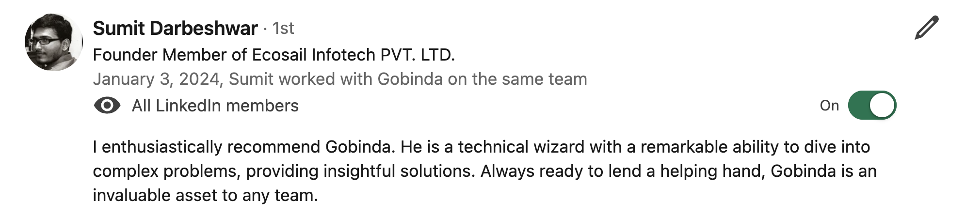 LinkedIn Recommendation 18