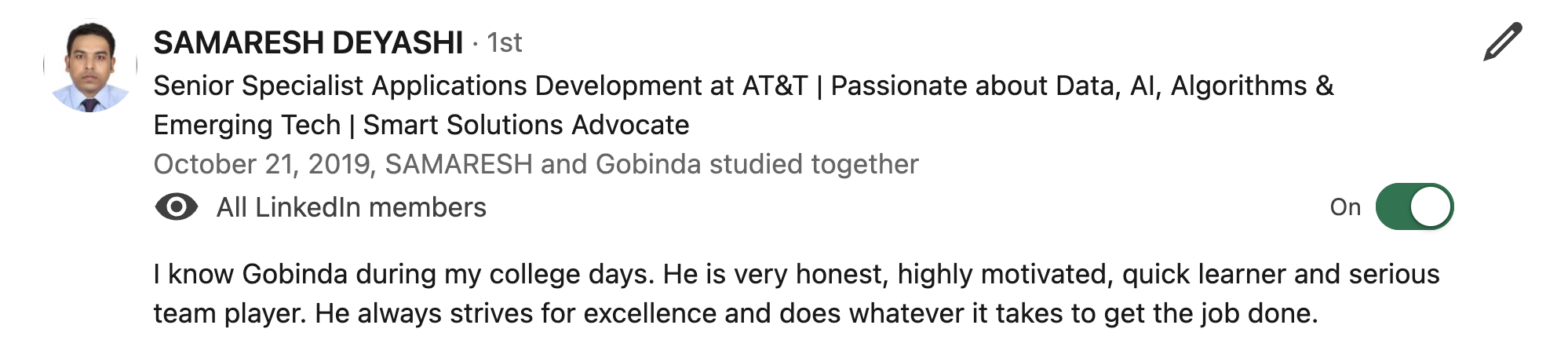 LinkedIn Recommendation 3