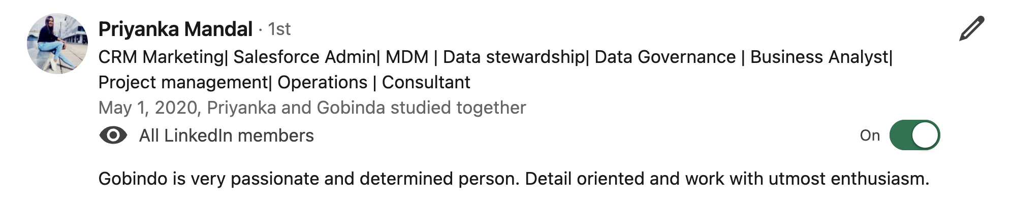 LinkedIn Recommendation 5