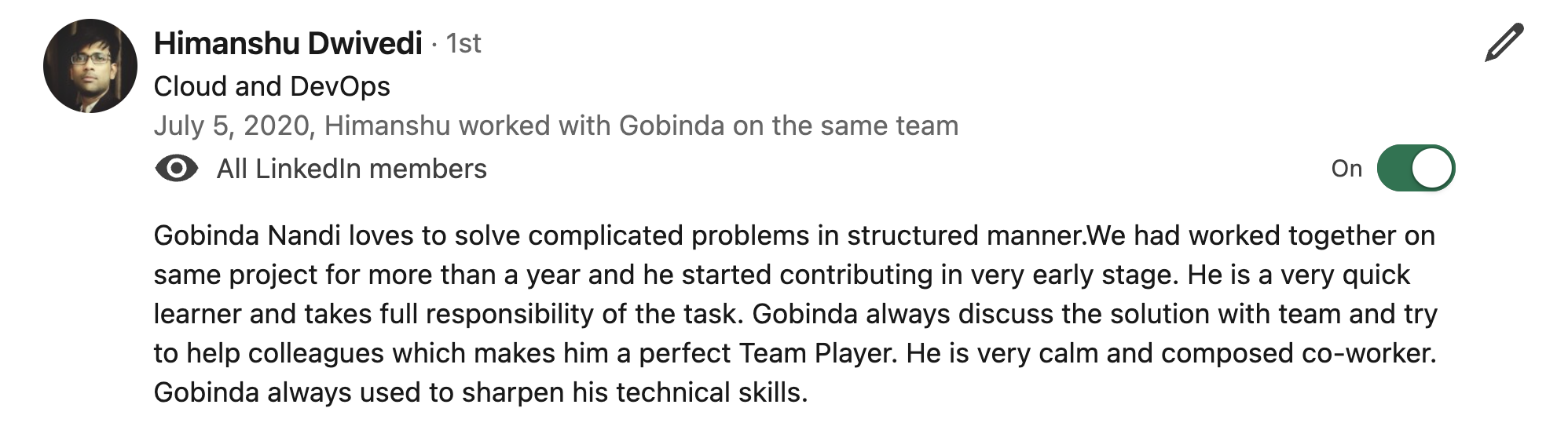 LinkedIn Recommendation 6