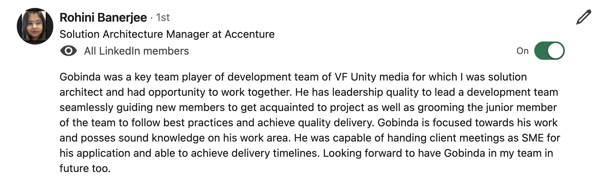 LinkedIn Recommendation 8